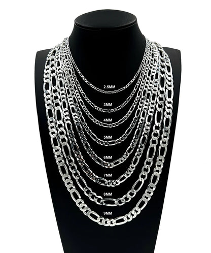 925 Sterling Silver Figaro Chain Necklace