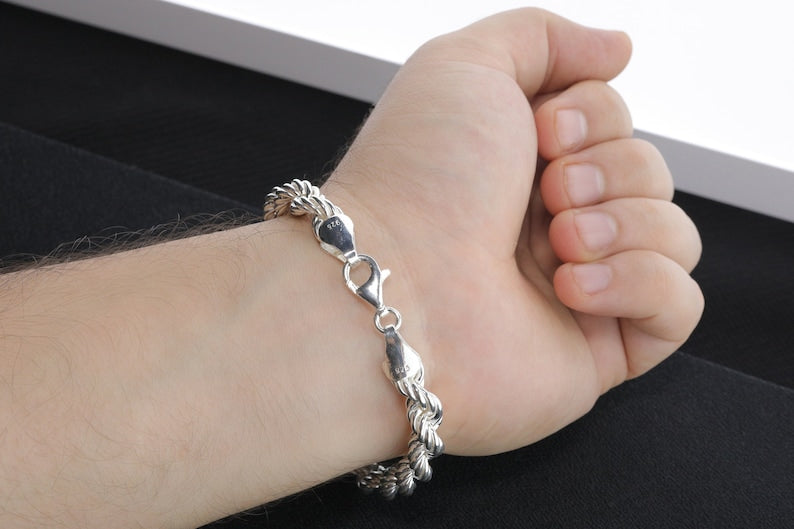 925 Sterling Silver Rope Bracelet